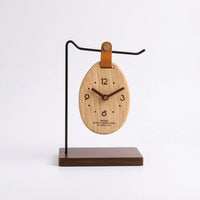 Wooden Clock Ornament Quartz Standing Desktop Clock Analog for Bedside Table