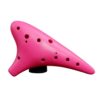 12 Hole Alto with Music and Lanyard, Musical Instrument Gift Box for Beginners, Easy to Play Ocarina - Pink