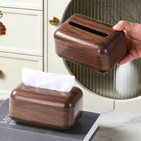 Wood Grain Finish Tissue Box Cover, Tabletop, New Chinese Style, Plastic