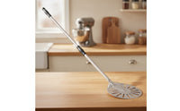 9-Inch Perforated Pizza Peel Lightweight Stainless Steel Pizza Peel Metal Kitchen Tool Long-Lasting for Home Bakers, Outdoor Oven