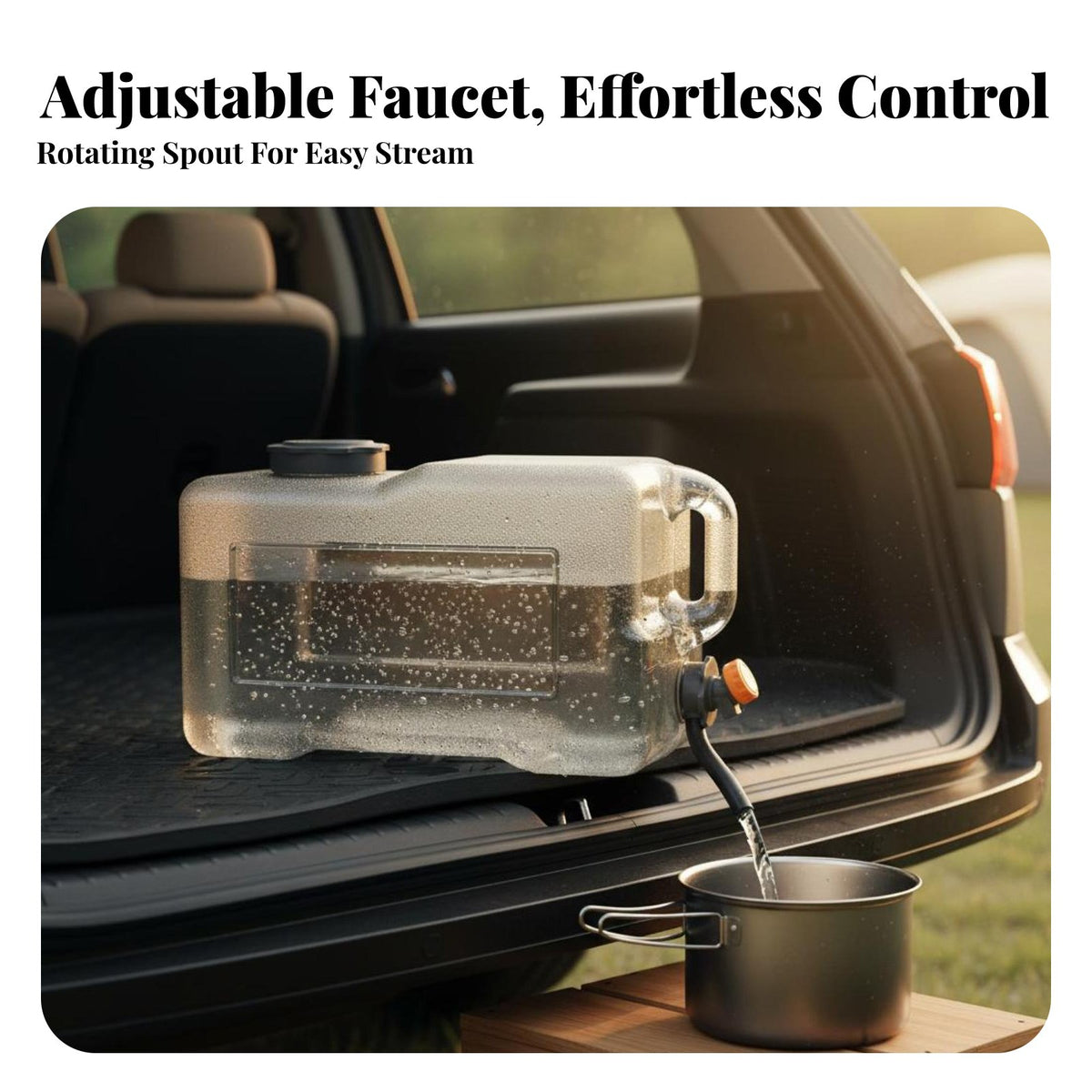 Camping Water Jug with PC Material Portable Water Container with Spigot Wide Mouth Outdoor Equipment for Campers