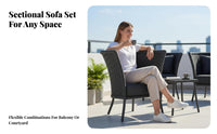 3 Pieces 3-Piece Woven Seating set sun-resistant 3 Piece Patio Seating Group Padded pads Ergonomic Design for Hotel Owners