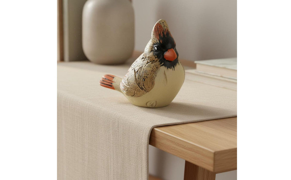 Hand-Painted Bird Sculpture Symbolic Resin Bird Statue Realistic Look Resin Avian Statue for Bookshelf, Windowsill