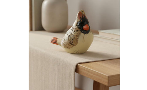 Hand-Painted Bird Sculpture Symbolic Resin Bird Statue Realistic Look Resin Avian Statue for Bookshelf, Windowsill