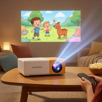 Portable Mini Display Device Compact Display Device with Controller Control 1080p Supported Tabletop for Children, Families, Movie Nights, Bedroom, Living Room