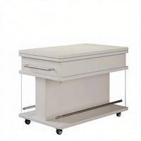 Expandable Rolling Side Table Space-Saving Rolling Utility Cart With Wheels Built-in Storage for Small Apartment Dwellers