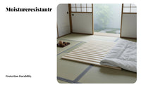 Solid Wood Construction Foldable Slatted Bed Base Noiseless Mattress Support Quiet Design Bedroom Furniture Moisture-Resistant for Renters, Students, Homeowners, Tatami Room, Dormitory, Apartment