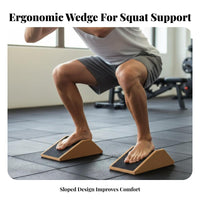 High-Density Cork Squat Ramp Wear-Resistant Cork Fitness Brick Long-Lasting for Weightlifters, Beginners, Gym, Physical Rehabilitation