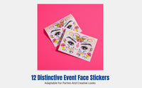 Event Face Decal Sticker, Luminous Sparkle, Waterproof, Nightclub