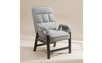Padded Lounge Chair with Adjustable Backrest Metal-Frame Chair with High Backrest Comfortable Comfy for Gamers, Home Office