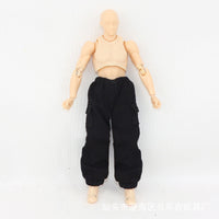 shf素体人偶衣服工装裤关节可动绘画美术模型人偶1/12手办娃衣批