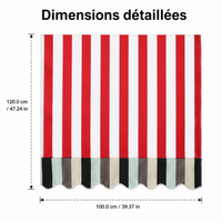 Replacement Valance Fabric for Awning, Sun Protection, Custom Polyester, Red/White Striped or Solid Blue