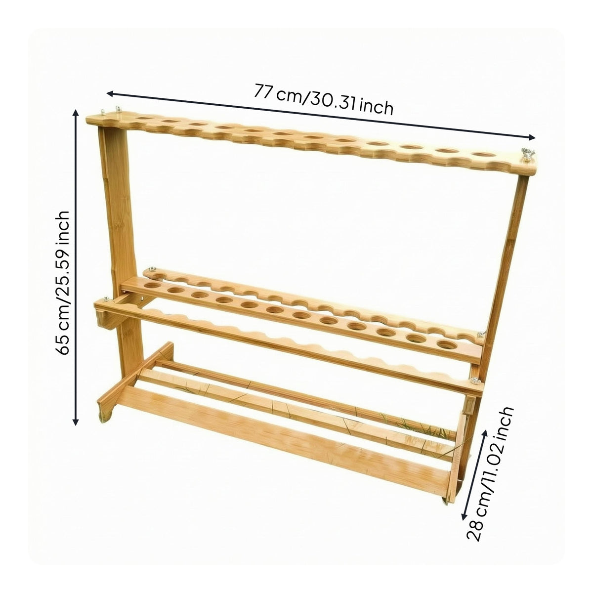 Bamboo Fishing Rod Rack unobstructedFrame Storage Furniture Sturdy Base for Shop