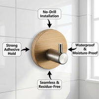 Bamboo Wood Wall Hooks, Matte Black Pillar Hook, Heavy Duty Coat Hooks for Doors, Key Hooks for Wall Organization, Japanese Hanging Hooks