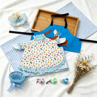 23-Inch Porch Goose Costume with Scarf and Watering Can, Blue Floral