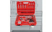 Organized Mechanics Tool Set Long-Lasting Socket and Wrench Set Heavy Duty Tool Kit with Carrying Case Rugged for Drivers, Car Repair, Garage