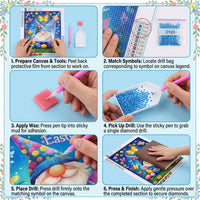 DIY 5D Diamond Painting Kit, Easter Gnome Full Drill Diamond Art, Colourful Spring Gonk with Eggs and Butterflies, Round Rhinestone Crystal Craft Picture for Adults Kids Home Wall Decor Gift