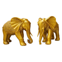Brass Elephant Figurine Pair, Chinese Style, Indoor/Outdoor Decor