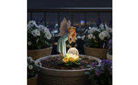 Solar Fairy Statue Illuminate in the Dark Resin Angel Statue LED Lights for Yard
