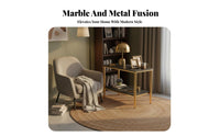 2-Tier End Table Sintered Stone Top levelTier Side Table Space-Saving Size Sturdy Construction for Apartment Dwellers