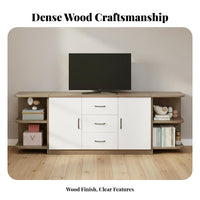 Corner TV Stand Space-Saving Corner-Shapedd TV Stand Modern Minimalist Look Electronics Center for Families, Residents, Living Room, Bedroom