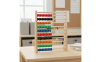 Children's Arithmetic Rack Develops Math Skills Wooden Abacus Smooth Sliding Beads 10-Row Counting Frame for Kids, Beginners, Classroom, Homeschooling