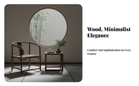 Walnut Round Chair, Sturdy Wood, Comfortable Backrest