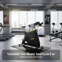 Adjustable Resistance Commercial Cycling Bike Heavy-Duty Frame Cycling Bike Caged Pedals Fitness Equipment Quiet Belt Drive for Athletes, Studio, Gym