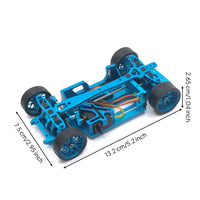 1/28 Scale RC Car Chassis CNC Machined Metal Sliding Car Frame Adjustable Wheelbase Remote Control Vehicle Part for Model Builders