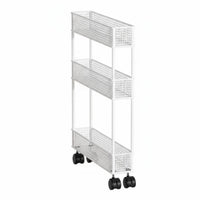 Slim Rolling Storage Unit Space Saving Slim Rolling Organizer Multi-Tier