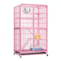 Cat Cage Pastel Metal Wire Cat Kennel with Hammock Pet Housing