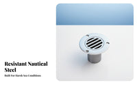 Stainless Steel Deck Drain Stainless Steel Floor Drain Two-Piece Water-Resistant Scupper Rust Resistant Sturdy Duty for RV
