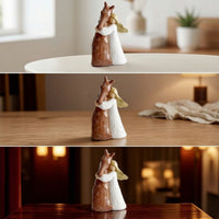 Girl and Horse Figurine Faceted Horse Figurine Giftable for Shelf, Bedside Table