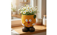 Planter with Feet Quirky Figurine Planter Whimsical Flowerpot for Gardeners, Tabletop, Balcony, Patio