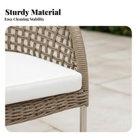 4 Pieces 4-Piece Rope Weave Patio Set Nordic Design Outdoor Furnishing Weather-Resistant Modern Design for Garden, Backyard