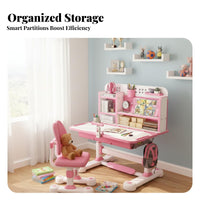 Adjustable Kids Desk and Chair Set Erasable Desktop Kids Desk and Chair Set Height Adjustable Learning Table for Parents, Bedroom, Home