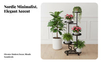 Multi-Tier Plant Stand Movable plant Pot Rack Floor-Standing for Corner areas