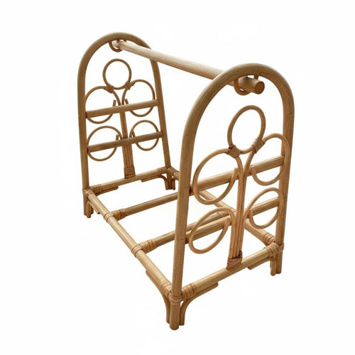Arched Rattan Clothes Rail Freestanding Garment Stand Hand-Woven Bohemian Decor for Parents, Nursery, Guesthouse, Retail shop