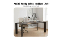 whole Wood Minimalist Wooden Dining Table Nordic aesthetic Large Rectangular Table Multi-Purpose Indoor Furniture Spacious Workspace for Office Workers, Professionals, Homeowners, Conference Room, Kitchen