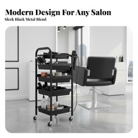 Salon Trolley Cart 360-Degree Rotating Wheels Hairdressing Tool Trolley Hairstylist Rolling Station Sturdy Duty Aesthetic Spa