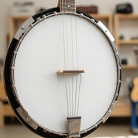 5-String Banjo Pale Head Round Body Banjo Chrome-Plated