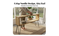 Modern Design 2-Tier Display Shelf Nordic design 2-Tier Narrow emphasize Table Minimalist Hallway Stand Space-Saving for Apartment Dwellers, property owners, Decorators, Entryway, Living Room, Office, Bedroom