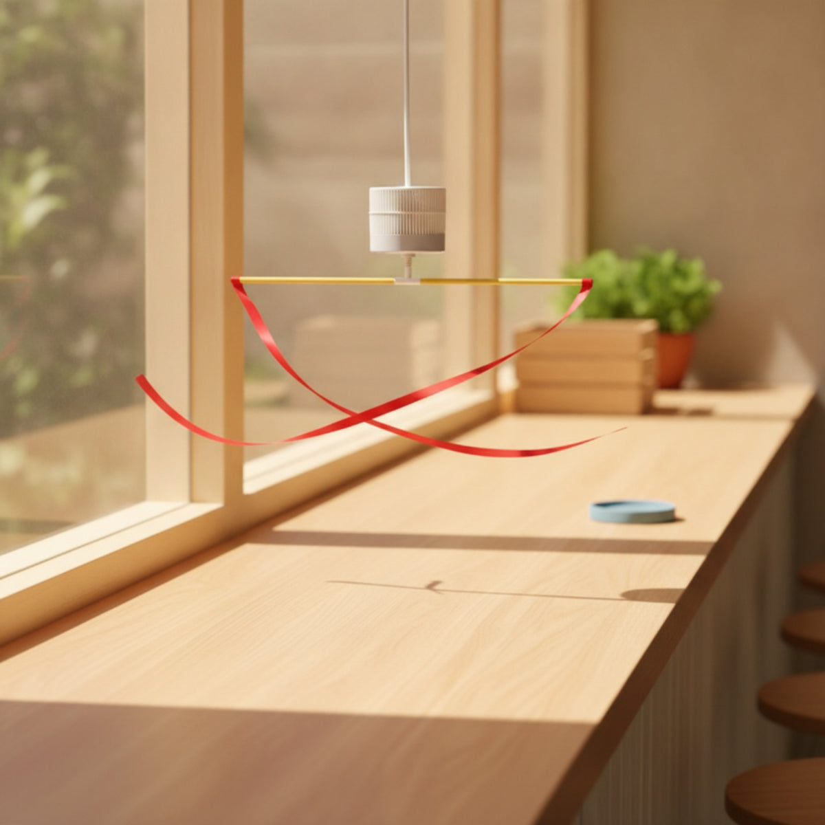 Easy to Install Hanging Fan with Streamers Small USB Hanging Fan Mini Quiet for Outdoor Table