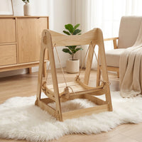 Wooden Cat Bed and Cat Cradle with Density Board, Freestanding Swing Style Indoor Furniture, Elevated Cat Hammock for Indoor Use, 2kg Weight