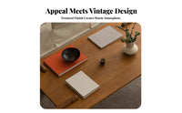 Wabi-Sabi Design Block Leg Center Table Japanese Aesthetic Household Furniture Vintage Look Rustic appeal for Tea lovers, Guesthouse Owners, Interior Designers, Living Room, Lounge Area