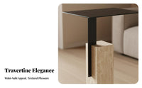 Square Block Side Table Wabi-Sabi Design Nightstand Cream-Colored for Homeowners
