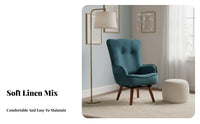 Upholstered Rotating Armchair Ergonomic Design Upholstered Rotating Chair Cushiony Comfort Easy Assembly for Homeowners, Bedroom