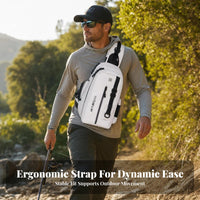 Organized Fishing Shoulder Bag with Rod Holder Handsunencumbered Fishing Tackle Bag Compact Tackle Pack Lightweight for Anglers, Outdoor Trips