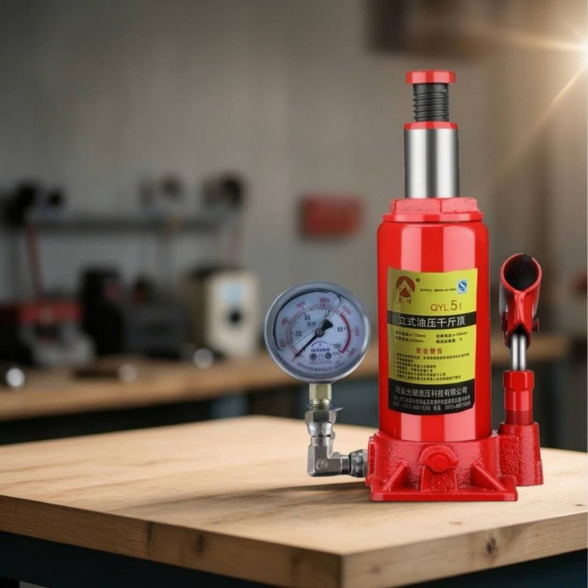 Pressure Display with Metal Connector Threaded Hydraulic Pressure Display Easy to Install Measuring Instrument for Workshop, Garage, Equipment Testing