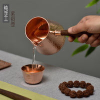 纯铜手工功夫茶具 加厚紫铜分茶器公道杯